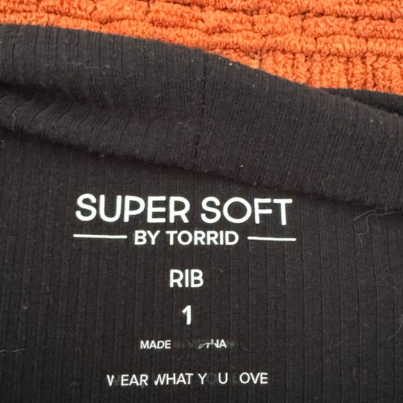 Torrid Super Soft Black Ribbed Top - Picture 2 of 5